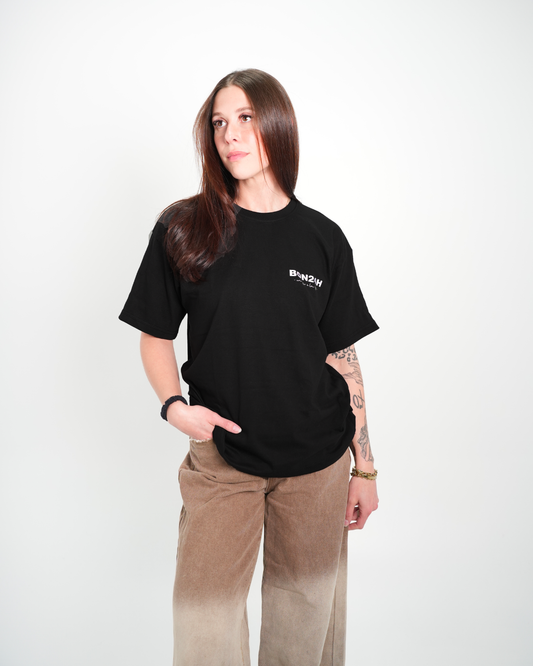 Boxy Tee Noir - Basic Logo