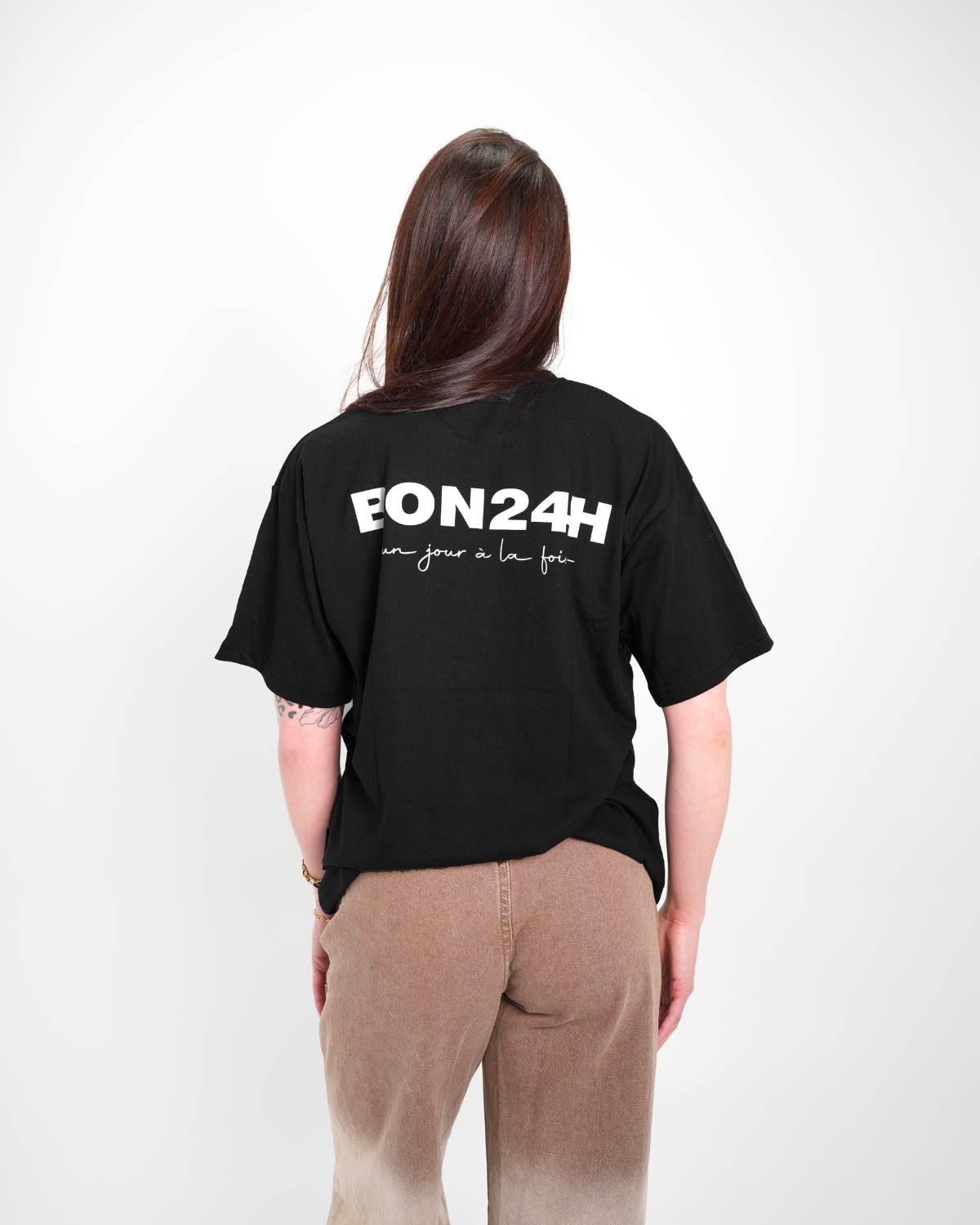 Boxy Tee Noir - Basic Logo
