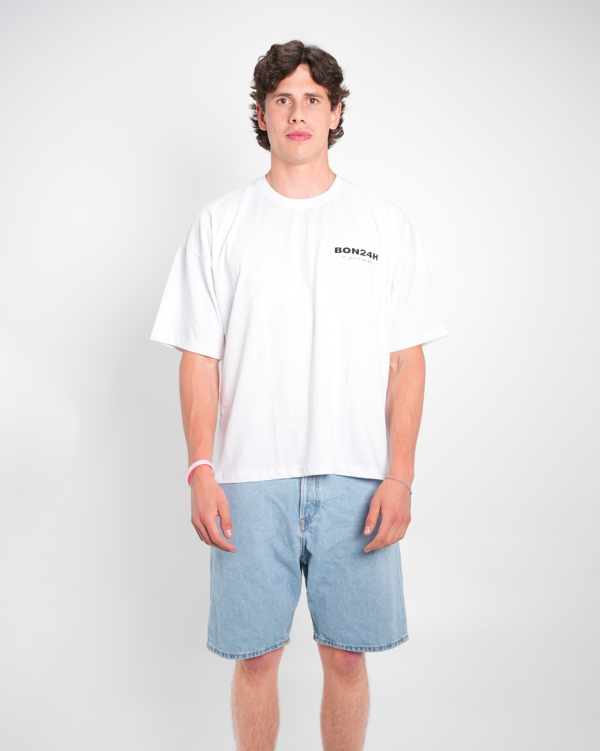 Boxy Tee Blanc - Basic Logo