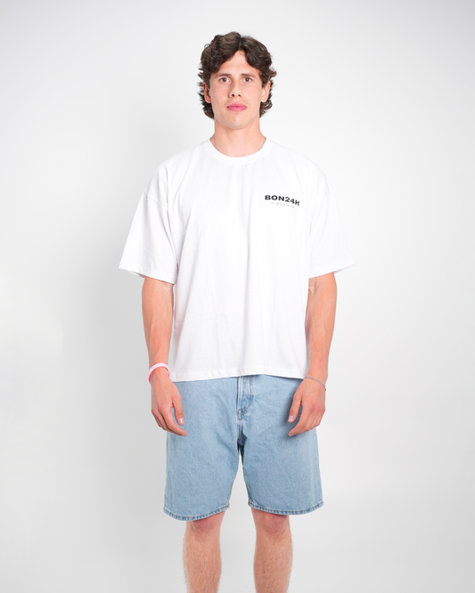 Boxy Tee Blanc - Basic Logo
