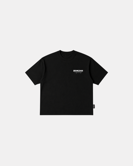 Boxy Tee Noir - Basic Logo