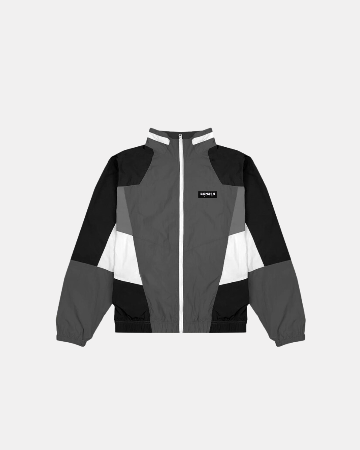Track Jacket Retro - Noir/Gris