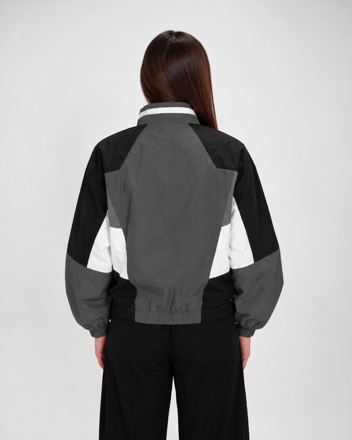 Track Jacket Retro - Noir/Gris